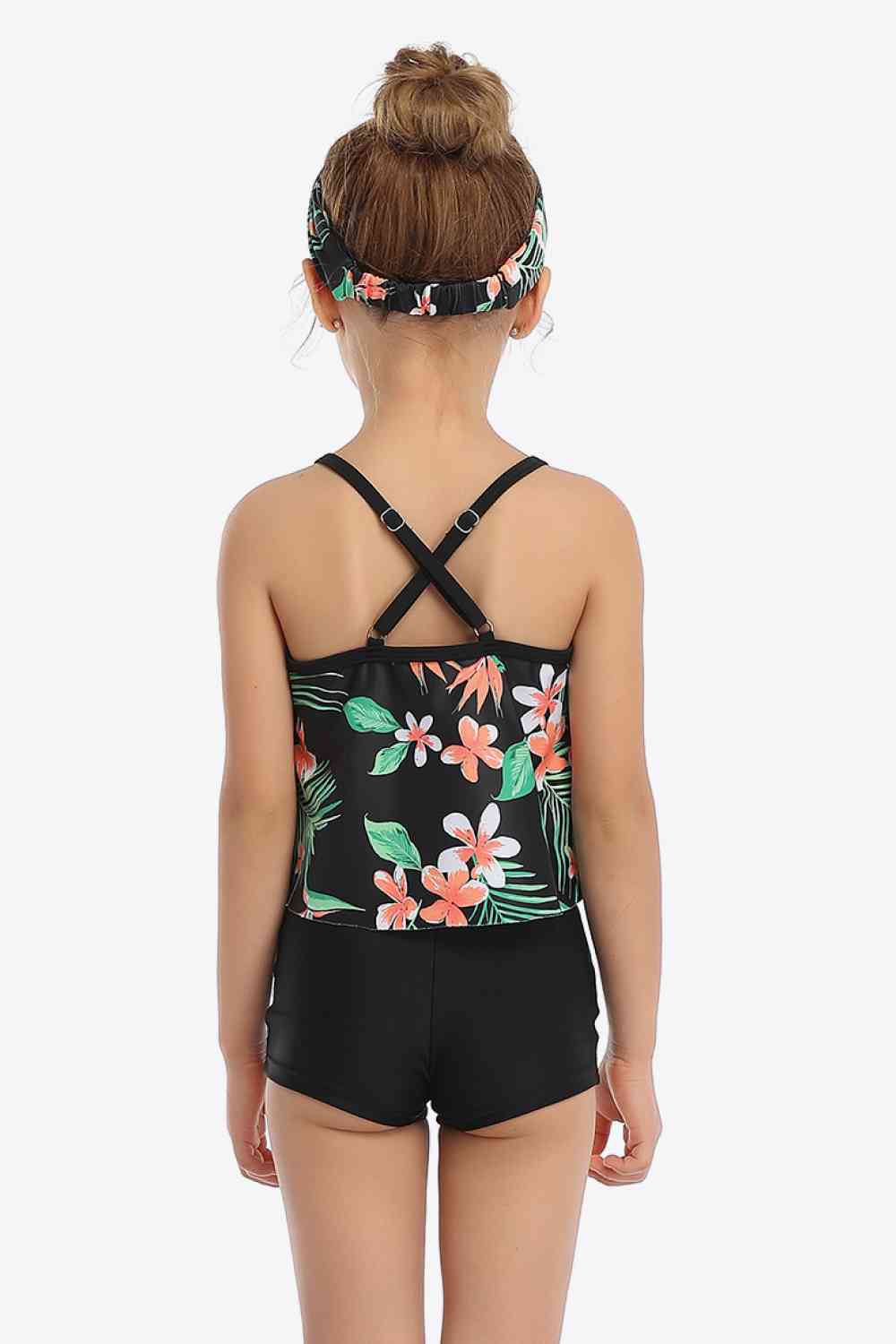 Floral Crisscross Cami and Shorts Swim Set - bertofonsi