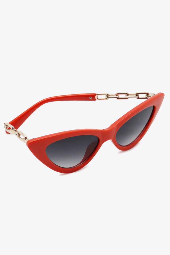 Chain Detail Cat-Eye Sunglasses - bertofonsi