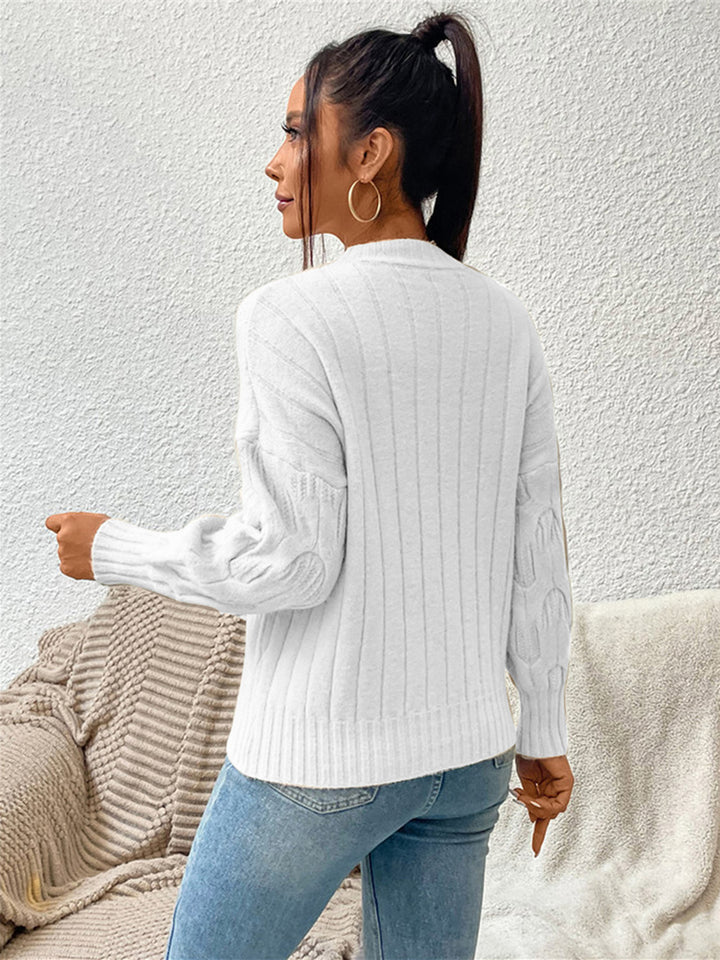 Round Neck Long Sleeve Sweater - bertofonsi
