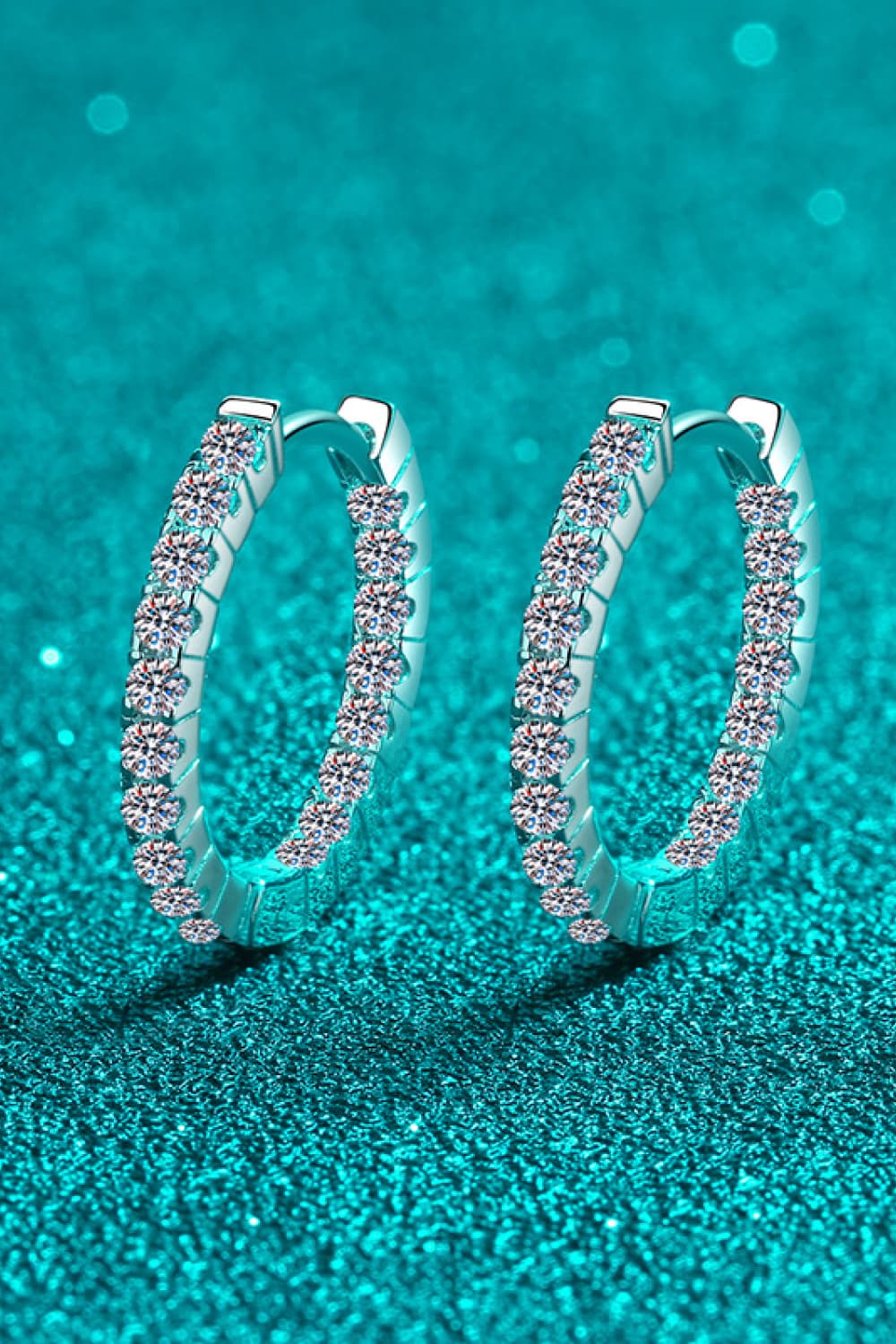 Moissanite 925 Sterling Silver Huggie Earrings - bertofonsi