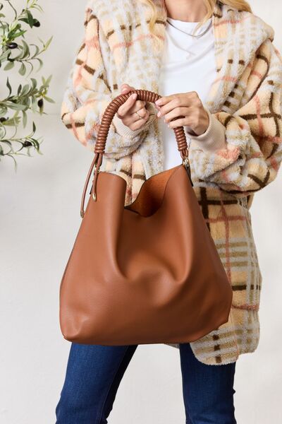 SHOMICO Vegan Leather Handbag with Pouch - bertofonsi