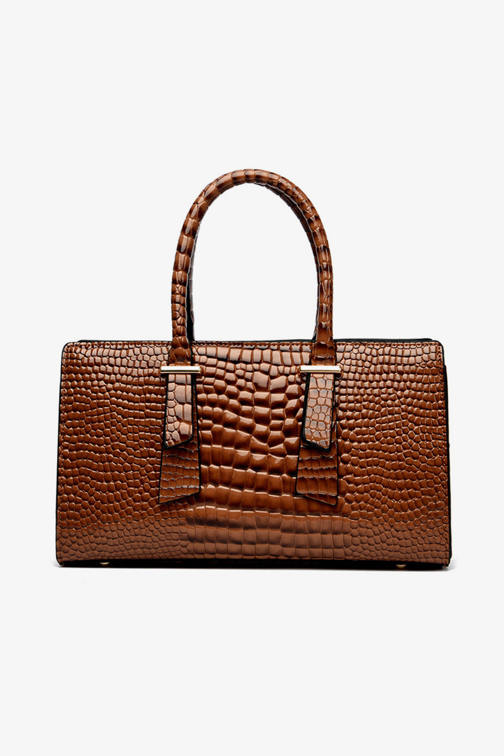 Textured PU Leather Handbag - bertofonsi