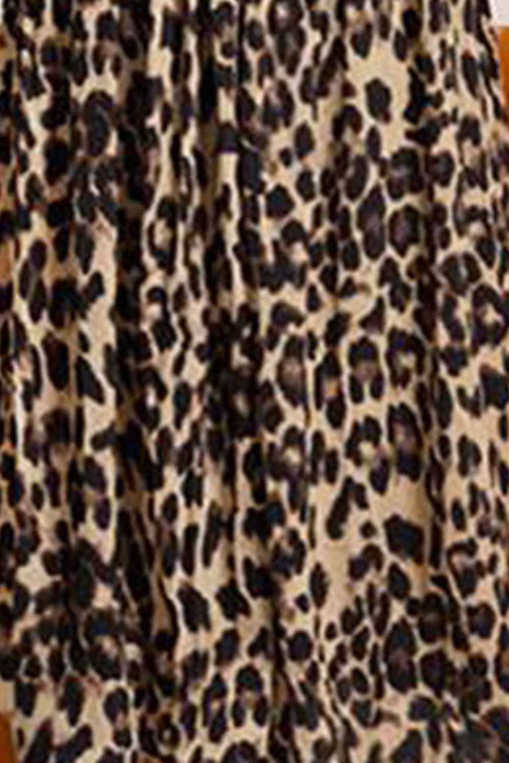 Plus Size Leopard Print Midi Skirt - bertofonsi