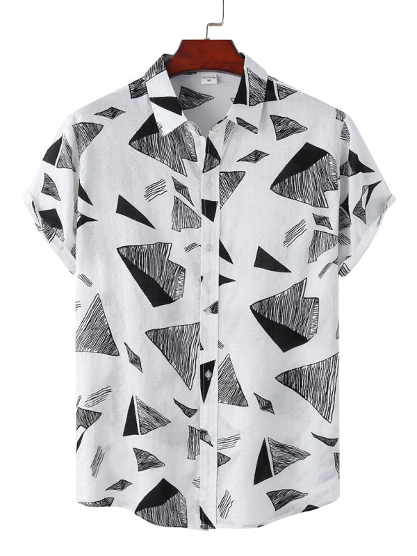 Men's Plaid Print Button-Up Shirt - bertofonsi