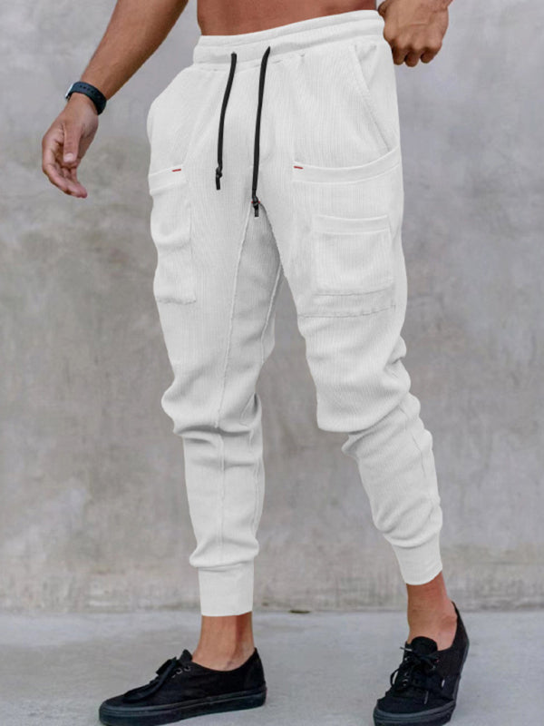 Men's new sports pants, loose legged, multi-pocket casual trousers - bertofonsi